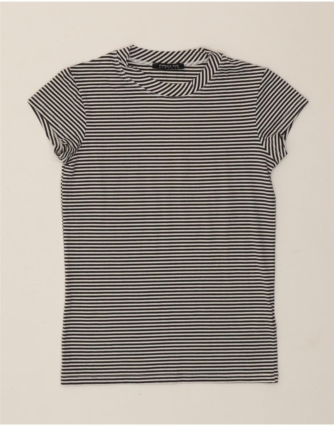 Patrizia Pepe T-shirt da donna Top UK 8 Small Black Striped