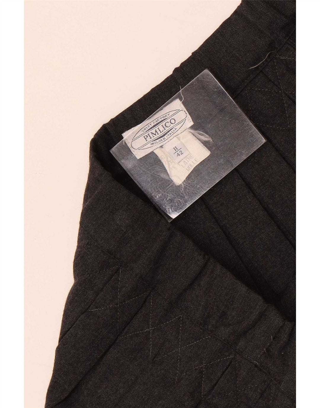 Gonna a pieghe vintage da donna IT 42 media W30 lana grigia