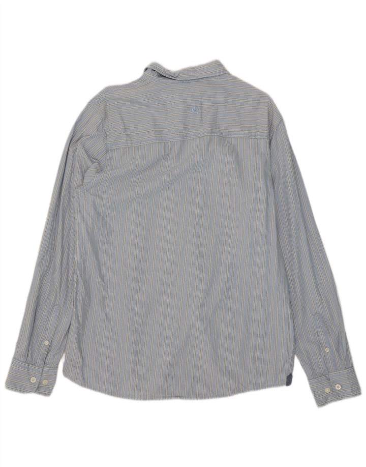 Camicia da uomo Fat Face in cotone a righe blu medio