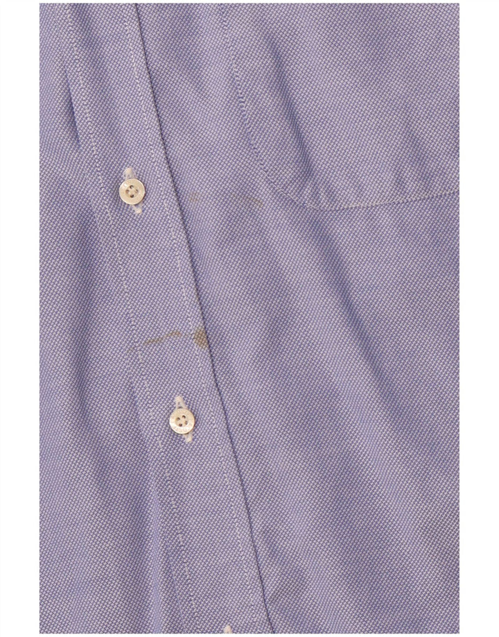 LACOSTE Camicia a maniche corte da uomo taglia 41 grande cotone blu