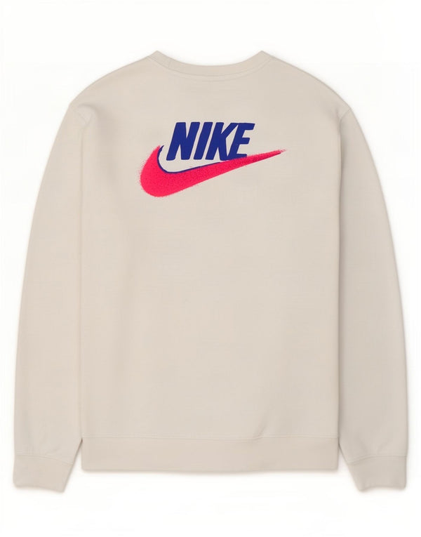 Felpa con grafica Nike da uomo, piccola, cotone bianco