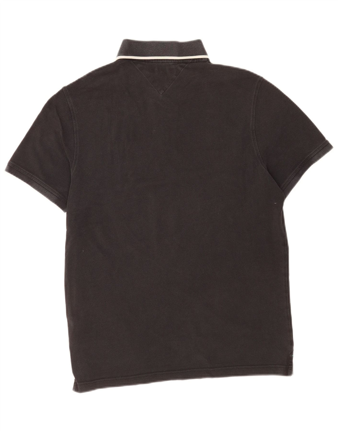 Polo da uomo Tommy Hilfiger in cotone a righe nere medie