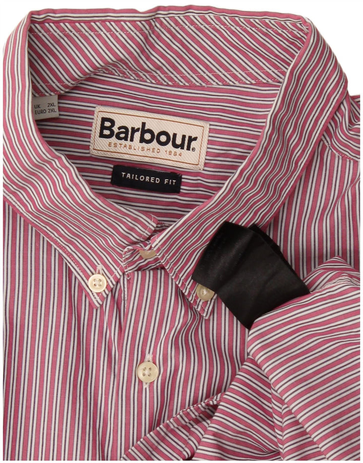 Camicia Barbour da uomo su misura 2XL a righe rosa