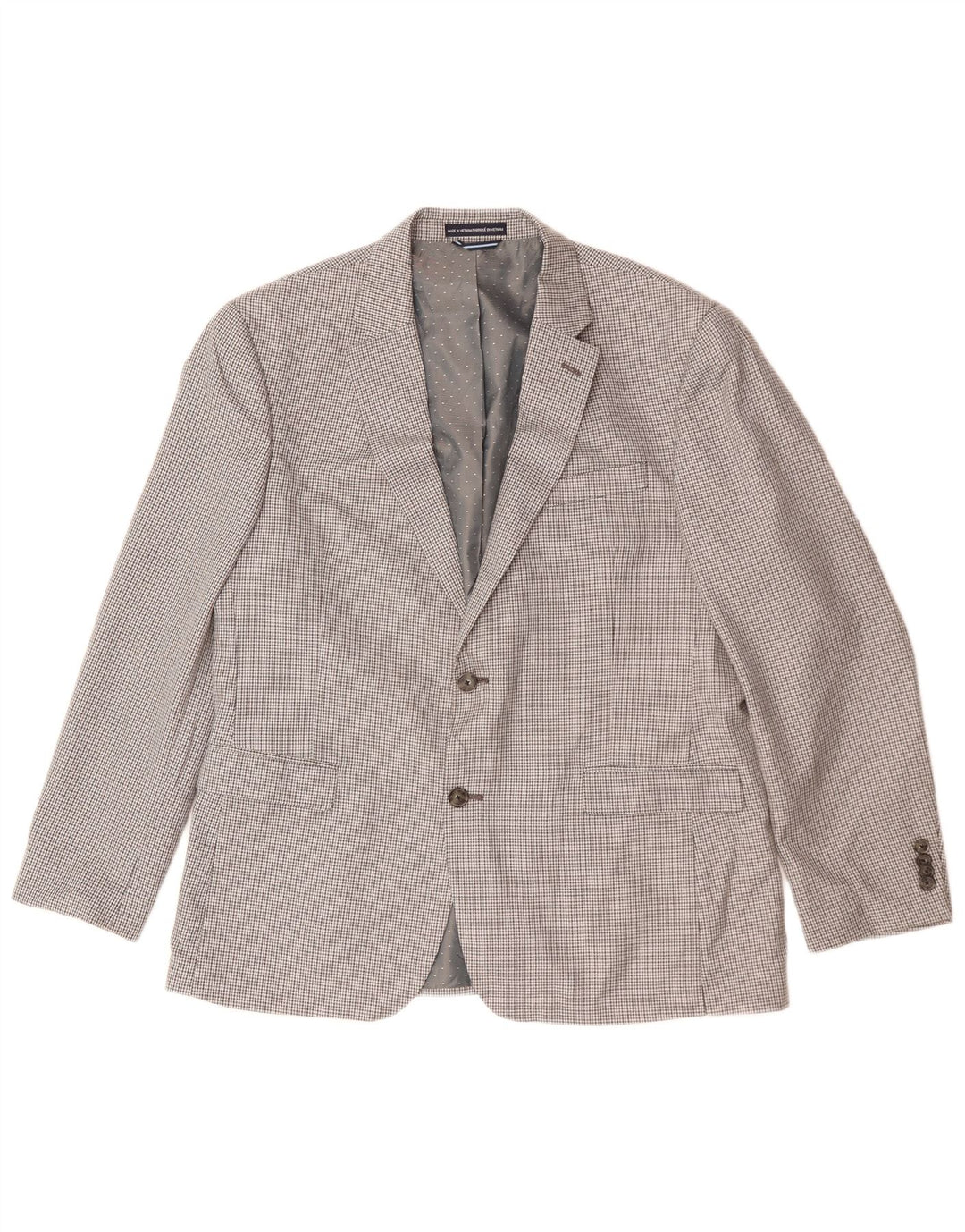 Giacca blazer a 2 bottoni da uomo Tommy Hilfiger US 42 XL poliestere a quadri grigio