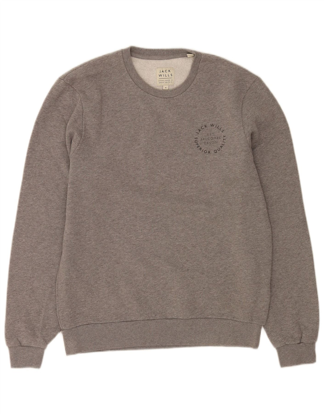 Felpa da uomo Jack Wills Maglione in cotone screziato grigio medio