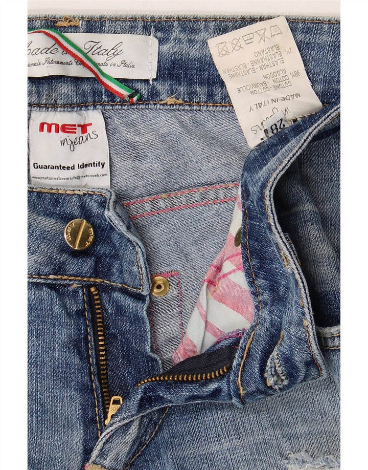 Jeans dritti effetto consumato da donna MET W28 L31 cotone blu