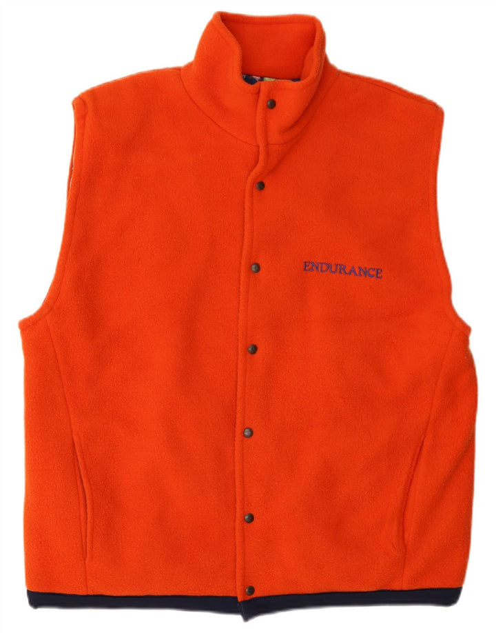 Gilet in pile da uomo Endurance UK 40 Large Arancione Colourblock Poliestere