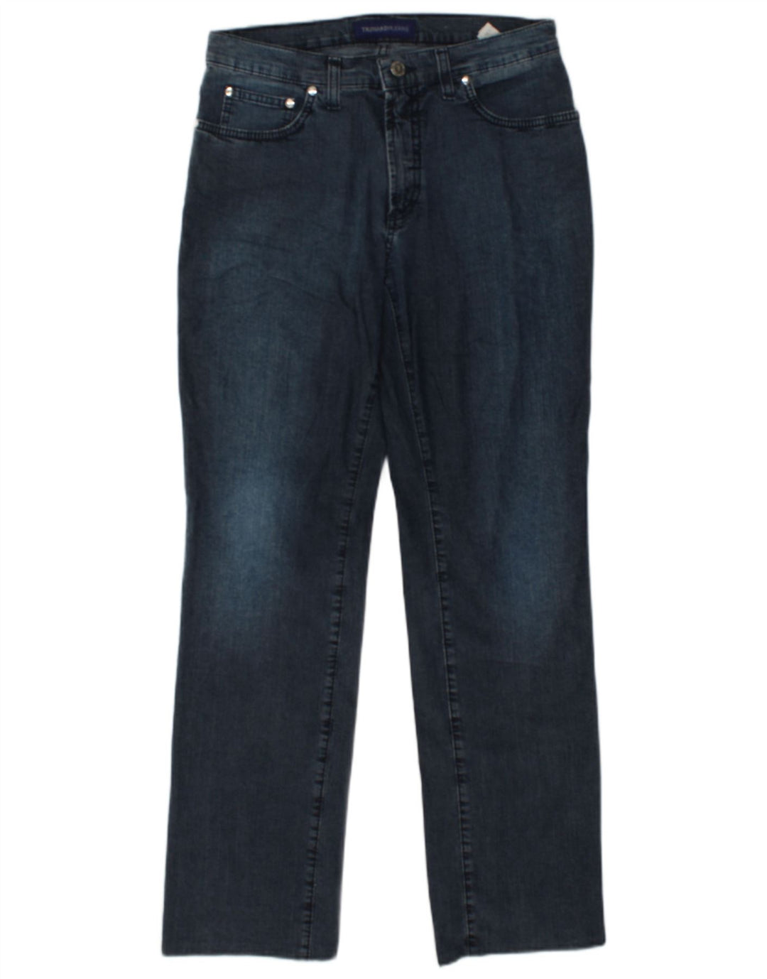 TRUSSARDI Womens Straight Jeans W30 L30 Navy Blue Cotton
