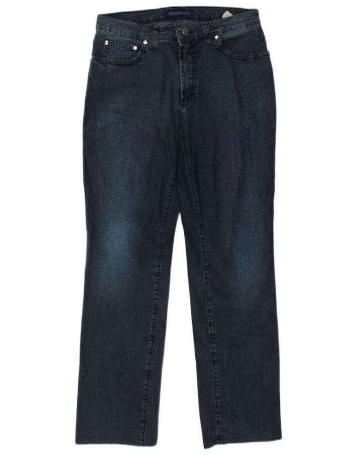 TRUSSARDI Womens Straight Jeans W30 L30 Navy Blue Cotton