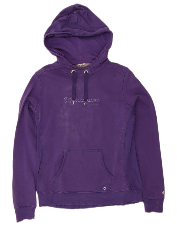 Felpa con cappuccio grafica da donna Champion UK 16 grande cotone viola
