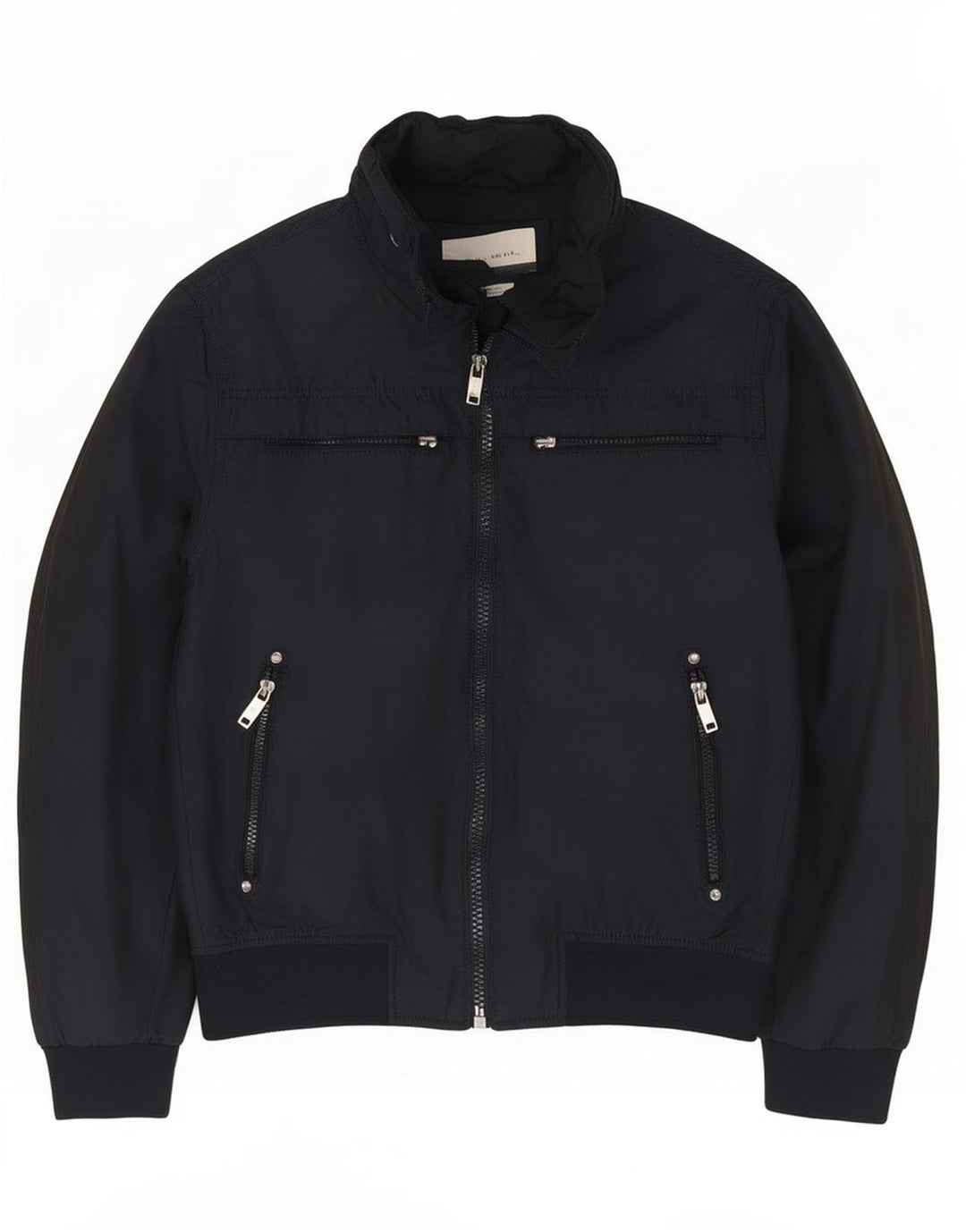 Giubbotto bomber da uomo Zara UK 40 grande poliestere blu navy