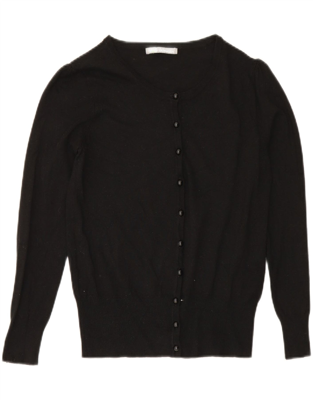 Maglione cardigan da donna Marks & Spencer UK 10 piccolo viscosa nera