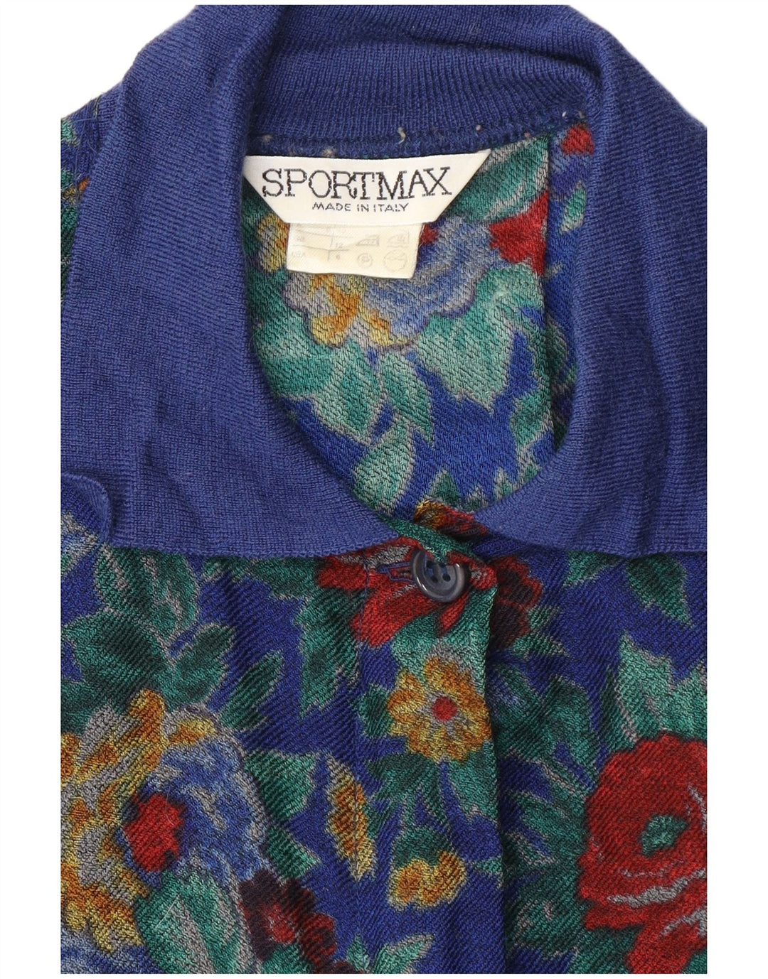 SPORTMAX Womens Oversized Longline Shirt Blouse UK 12 Medium  Blue Floral Vintage Sportmax and Second-Hand Sportmax from Messina Hembry 