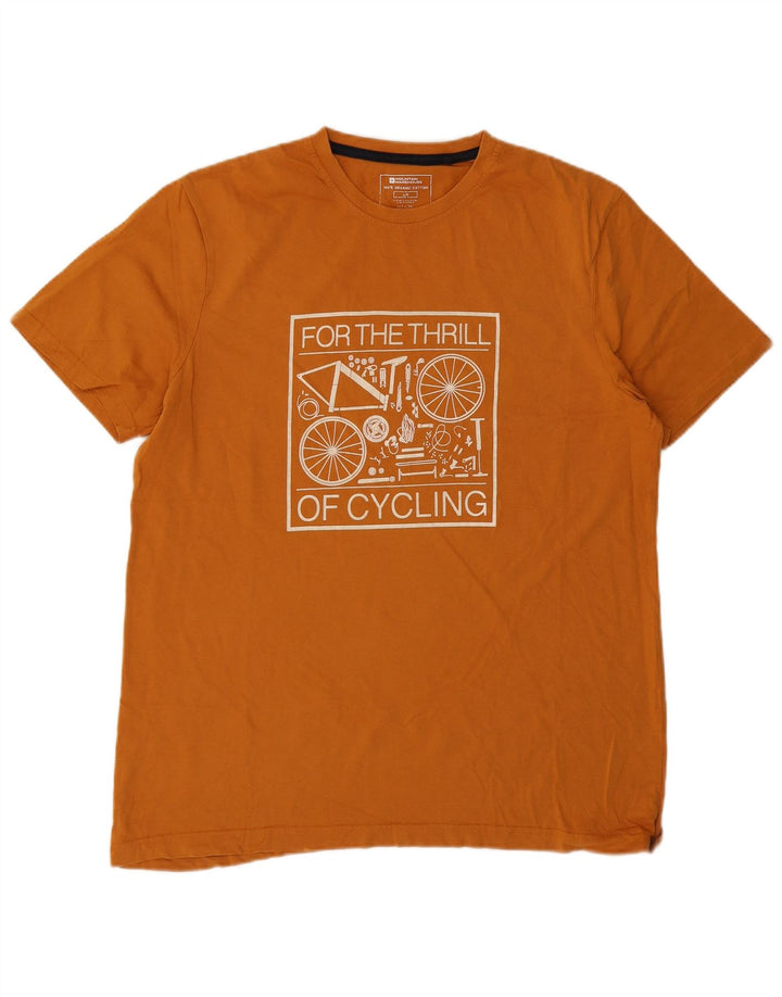 T-shirt grafica da uomo Mountain Warehouse Top grande in cotone arancione