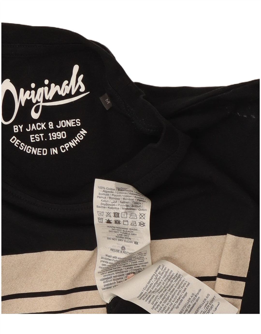 T-shirt grafica da uomo Jack & Jones Top in cotone nero medio