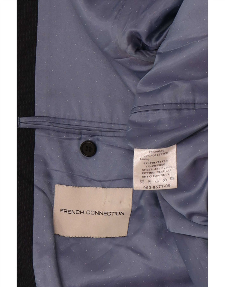 Giacca blazer da uomo a 2 bottoni French Connection UK 44 2XL Lana blu navy