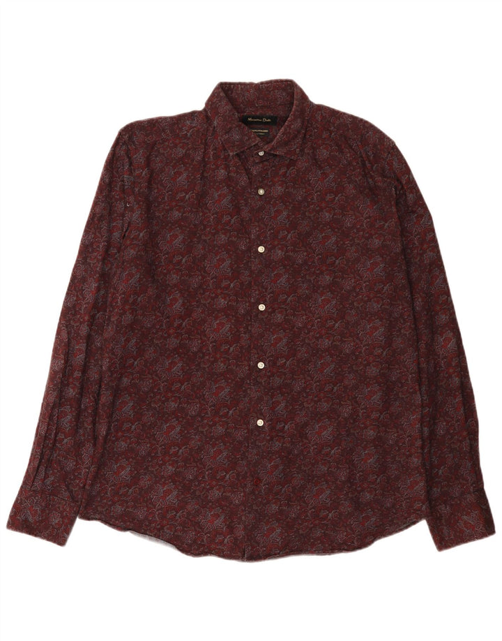 Camicia da uomo Massimo Dutti Large Bordeaux Paisley