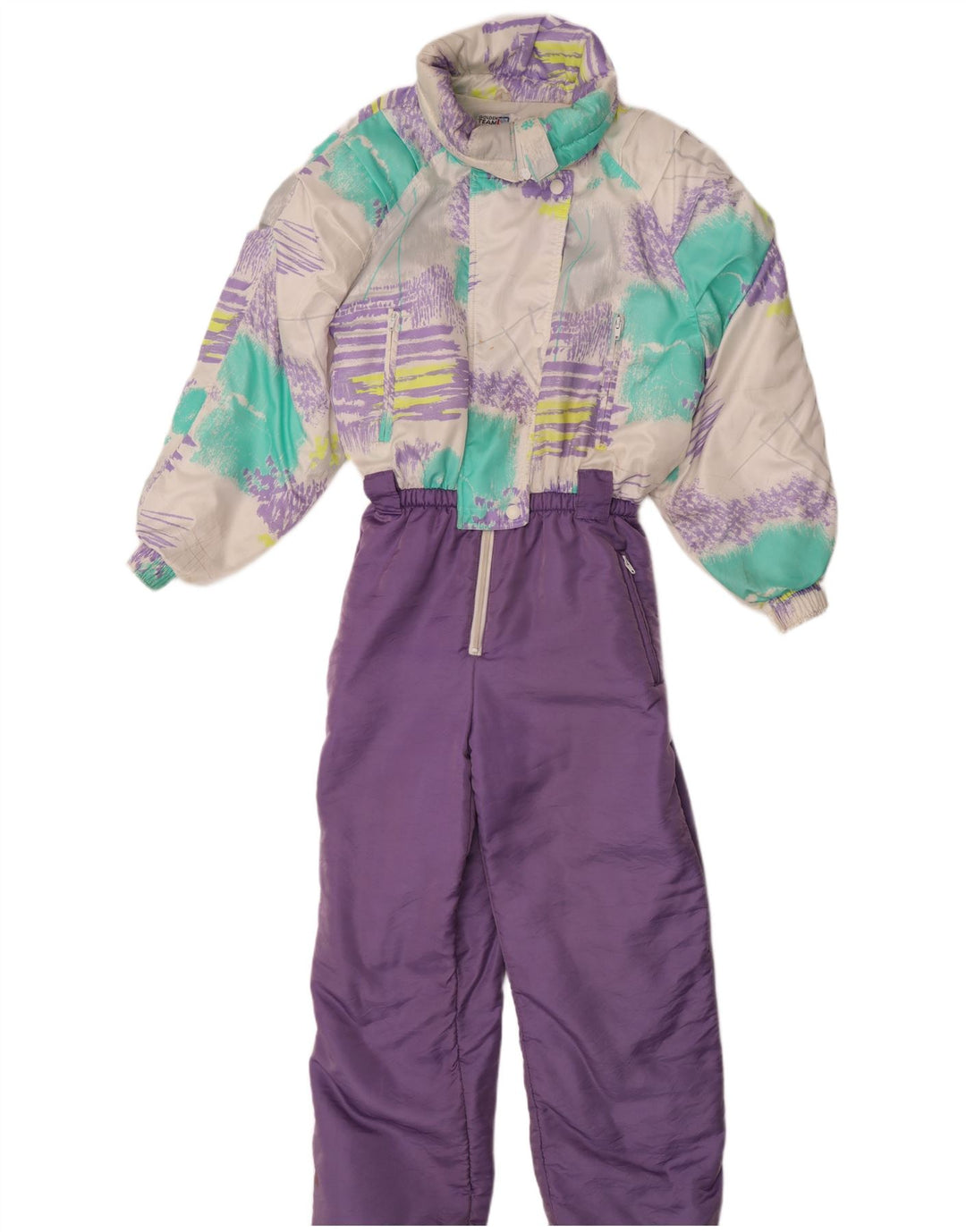 Tuta da sci da donna Golden Team IT 44 Poliammide color block viola medio