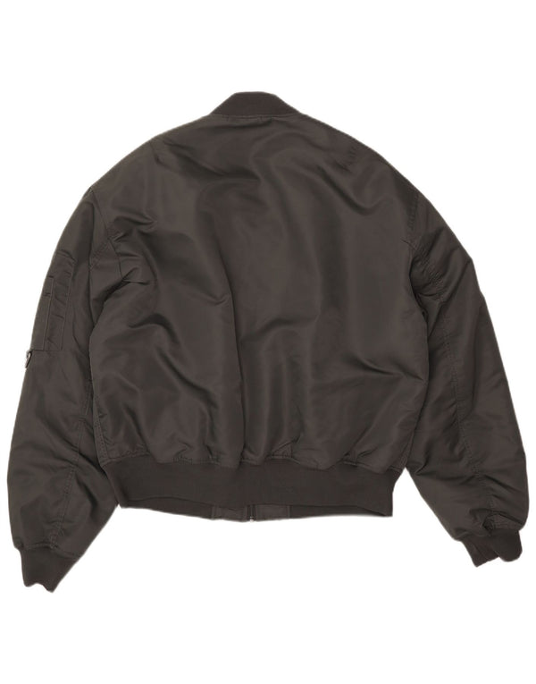 Giubbotto bomber da uomo ZARA UK 40 Large grigio poliestere