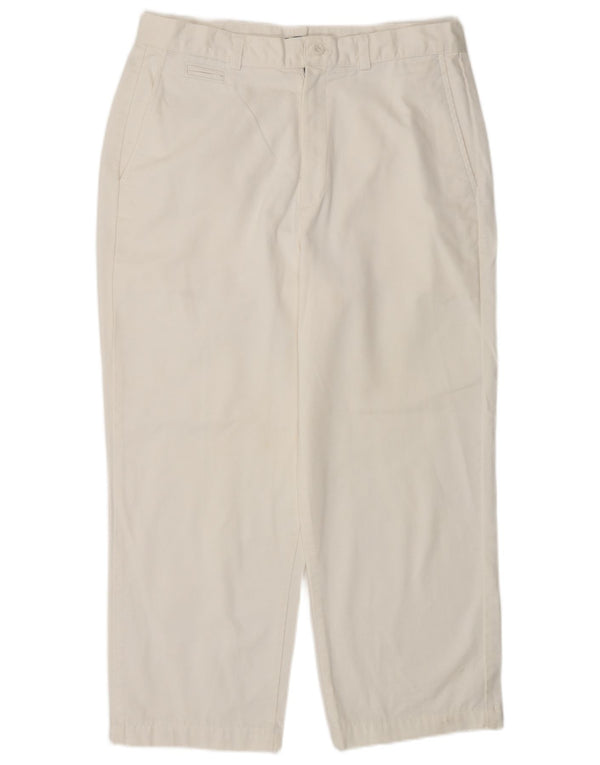 Dockers Pantaloni Capri larghi da donna US 12 Large W30 L23 Cotone bianco