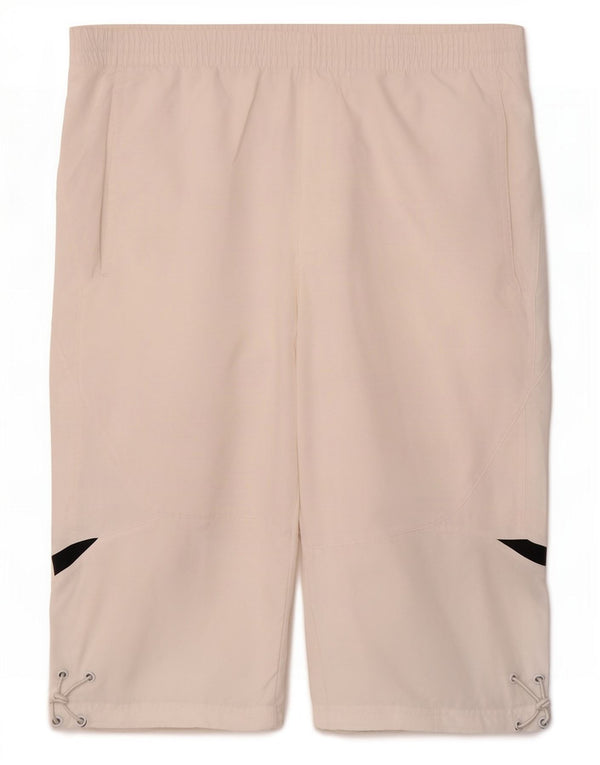 Pantaloncini sportivi da uomo Adidas Bermuda, poliestere color block bianco medio