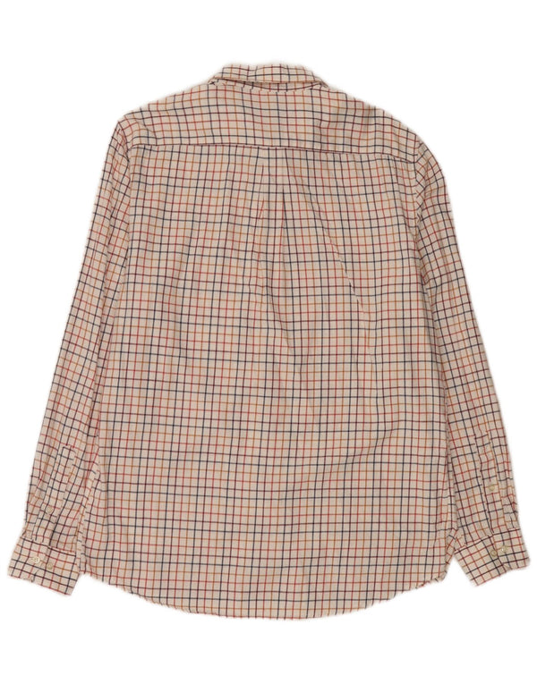 Camicia Barbour da uomo su misura in cotone a quadri bianchi di grandi dimensioni