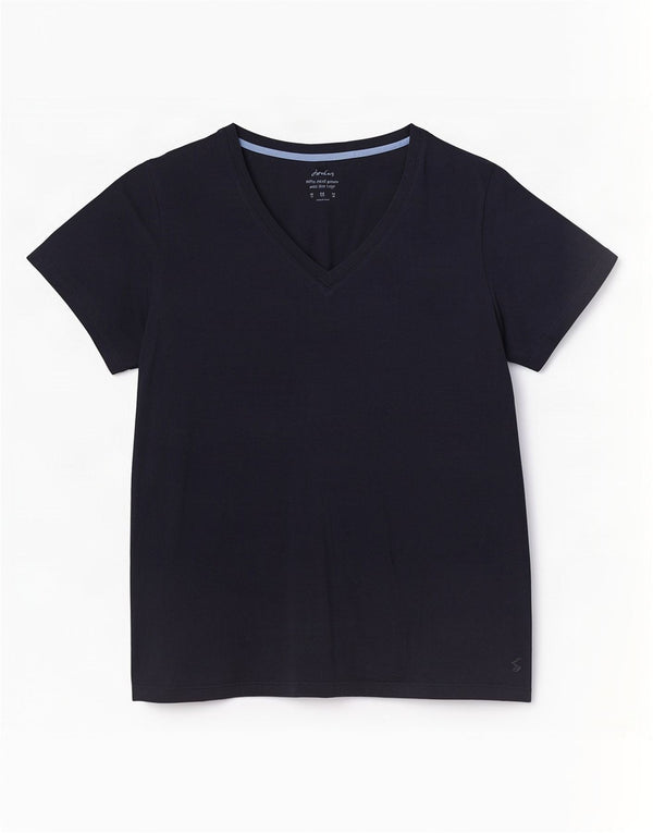 Joules Womens T-Shirt Top UK 18 XL Navy Blue Cotton