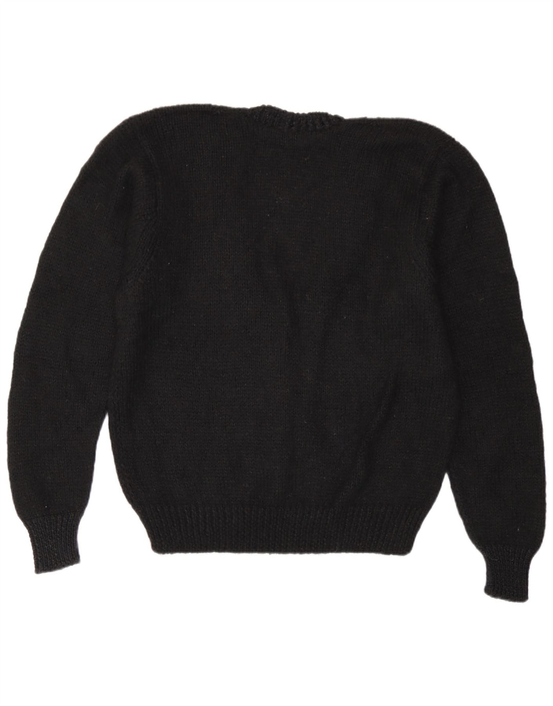 Maglione maglione vintage da donna con scollo a V UK 16 grande nero