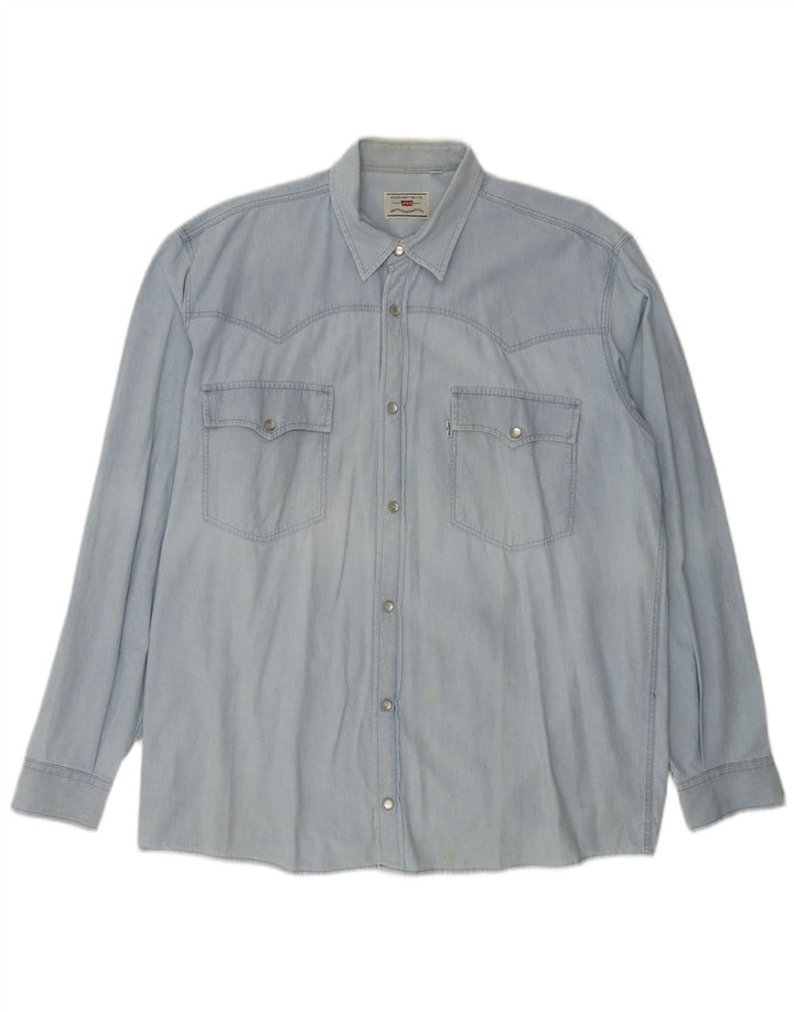 LEVI'S Camicia di jeans da uomo grande in cotone blu