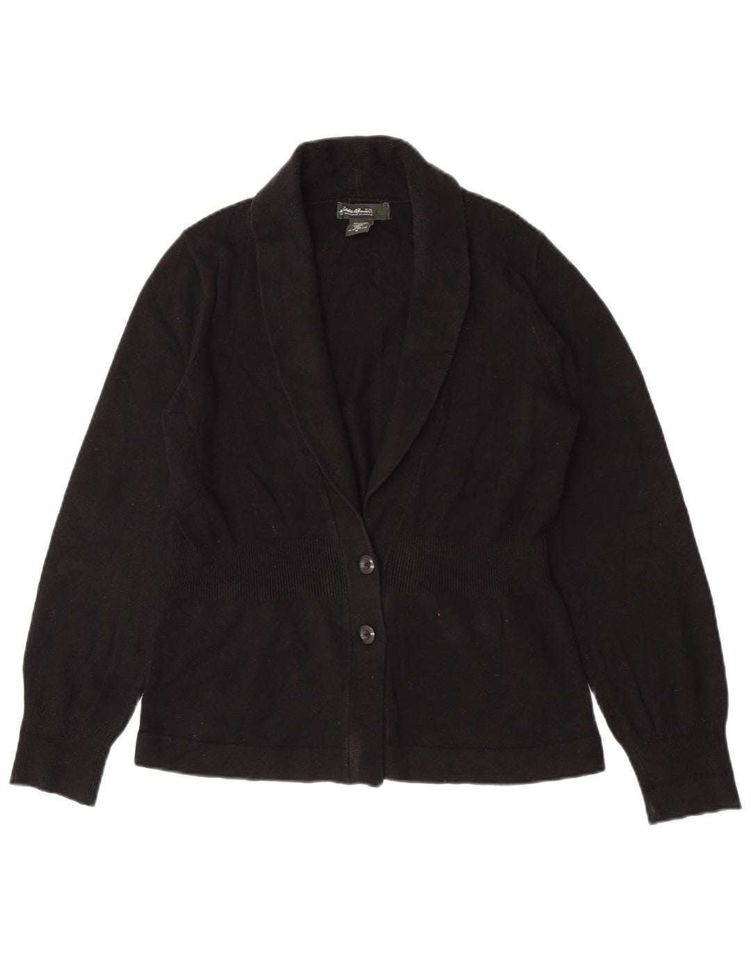 Maglione cardigan da donna Eddie Bauer UK 14 cotone nero medio