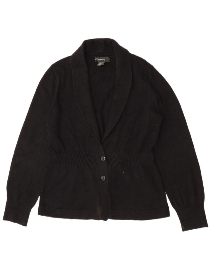 Maglione cardigan da donna Eddie Bauer UK 14 cotone nero medio