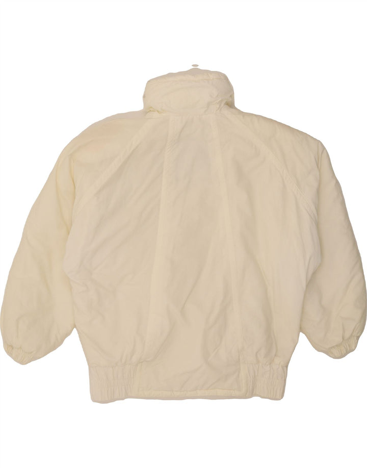 VINTAGE Womens Oversized Windbreaker Jacket IT 46 Large Off White Nylon Vintage Vintage and Second-Hand Vintage from Messina Hembry 