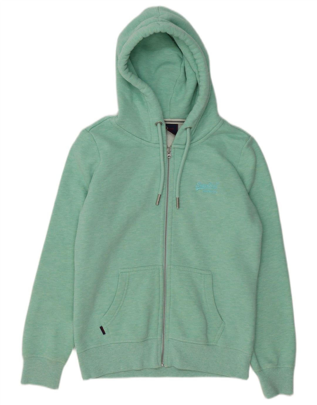 Maglione con cappuccio e zip da donna SUPERDRY UK 12 Cotone verde medio