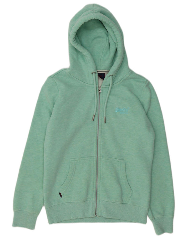 Maglione con cappuccio e zip da donna SUPERDRY UK 12 Cotone verde medio