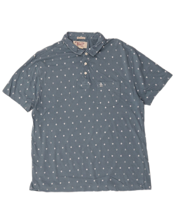 Polo Penguin Heritage da uomo slim fit XL in cotone maculato blu