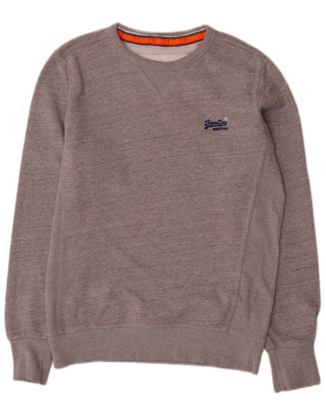 Felpa da uomo SUPERDRY Maglione grande cotone chiazzato grigio