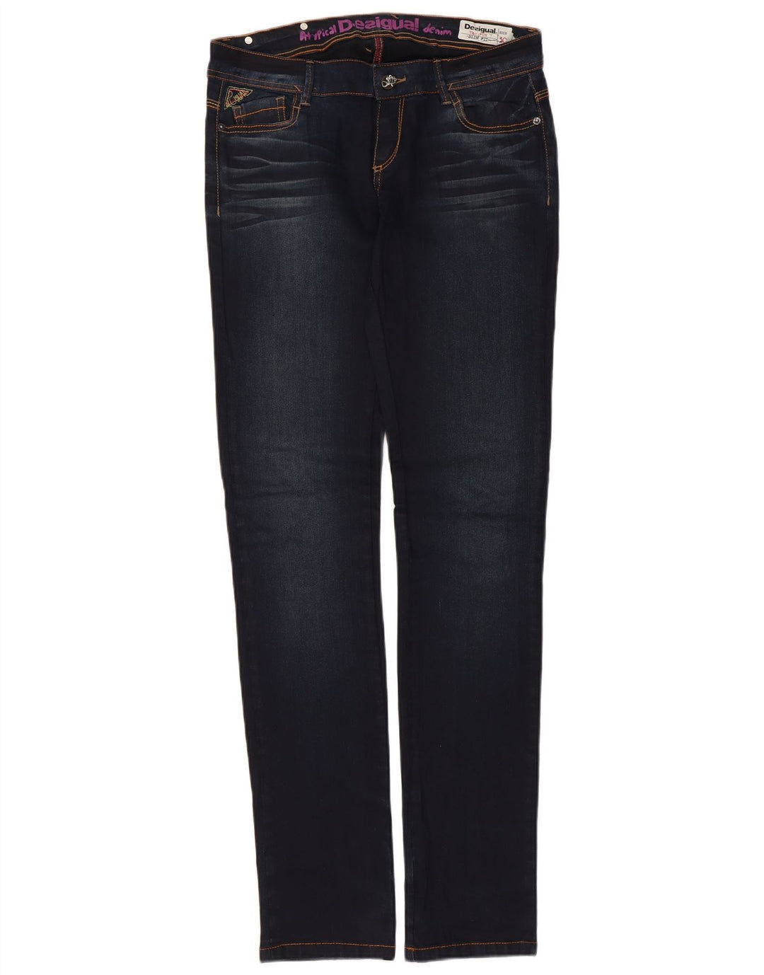 Desigual Jeans Slim da Donna W30 L32 Blu Navy Cotone