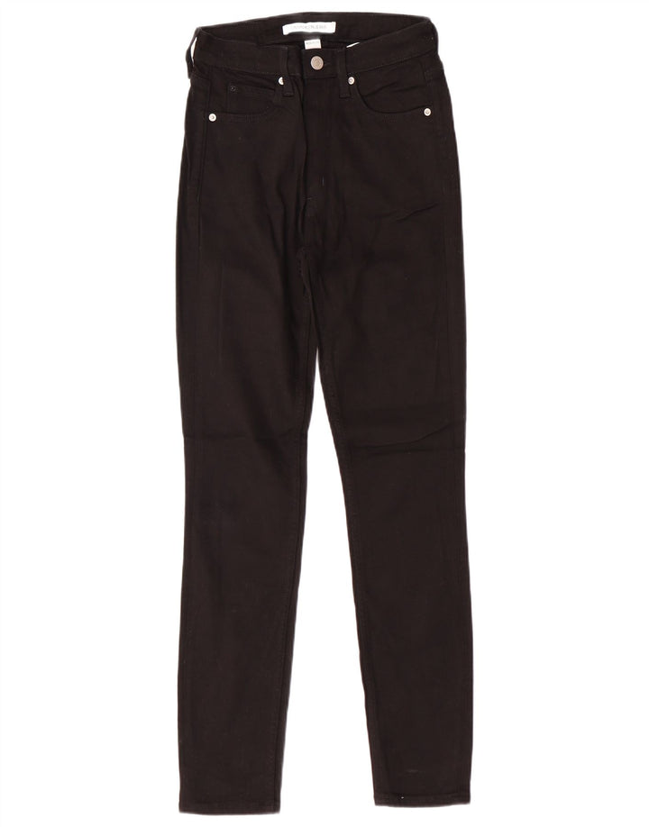 CALVIN KLEIN Jeans slim a vita alta da donna W26 L30 cotone nero