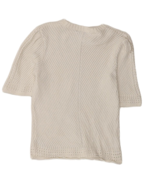 Maglione maglione con scollo a barca da donna Marks & Spencer UK 14 medio bianco sporco