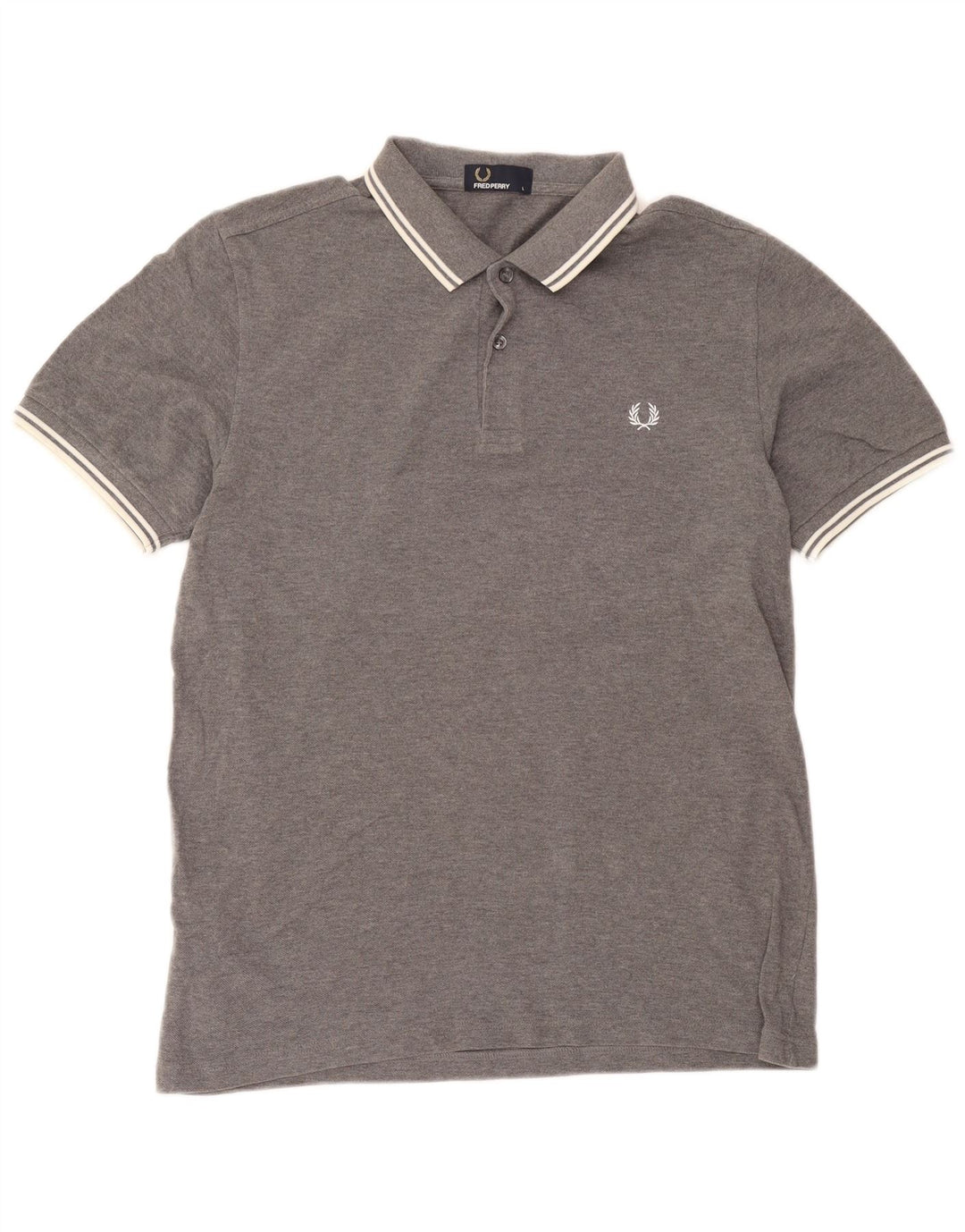 Polo da uomo Fred Perry grande in cotone chiazzato grigio