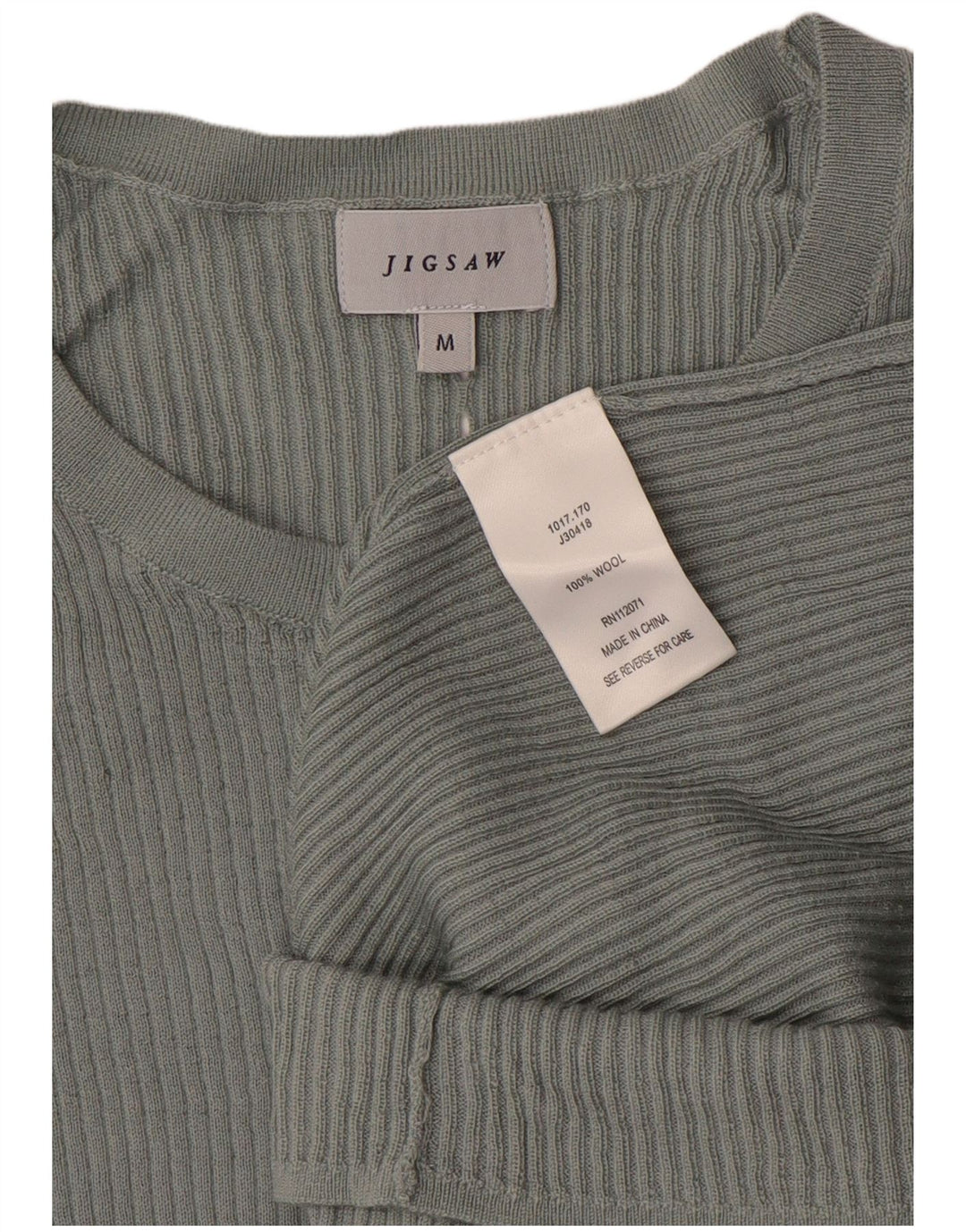 Maglione maglione con scollo a barca da donna JIGSAW UK 12 Lana grigio medio