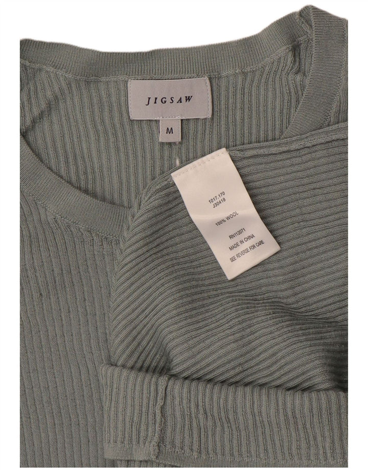 Maglione maglione con scollo a barca da donna JIGSAW UK 12 Lana grigio medio