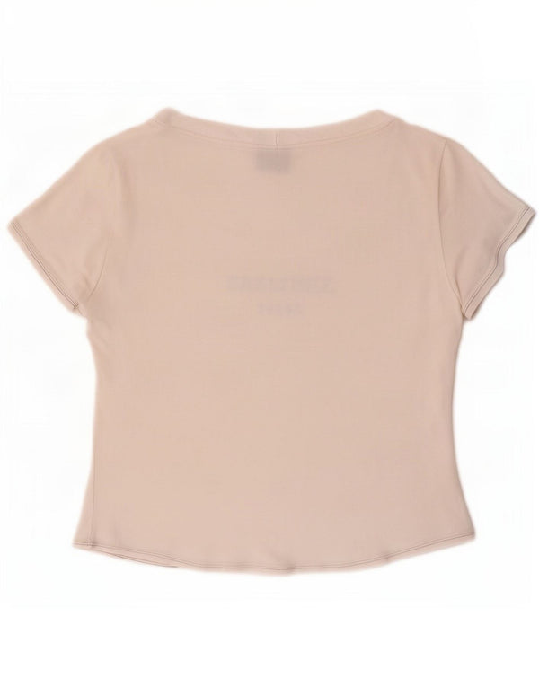 T-shirt grafica corta da donna Trussardi Jeans UK 18 XL Bianca