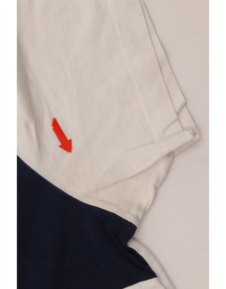 T-shirt Adidas da uomo Top Small in cotone color block bianco