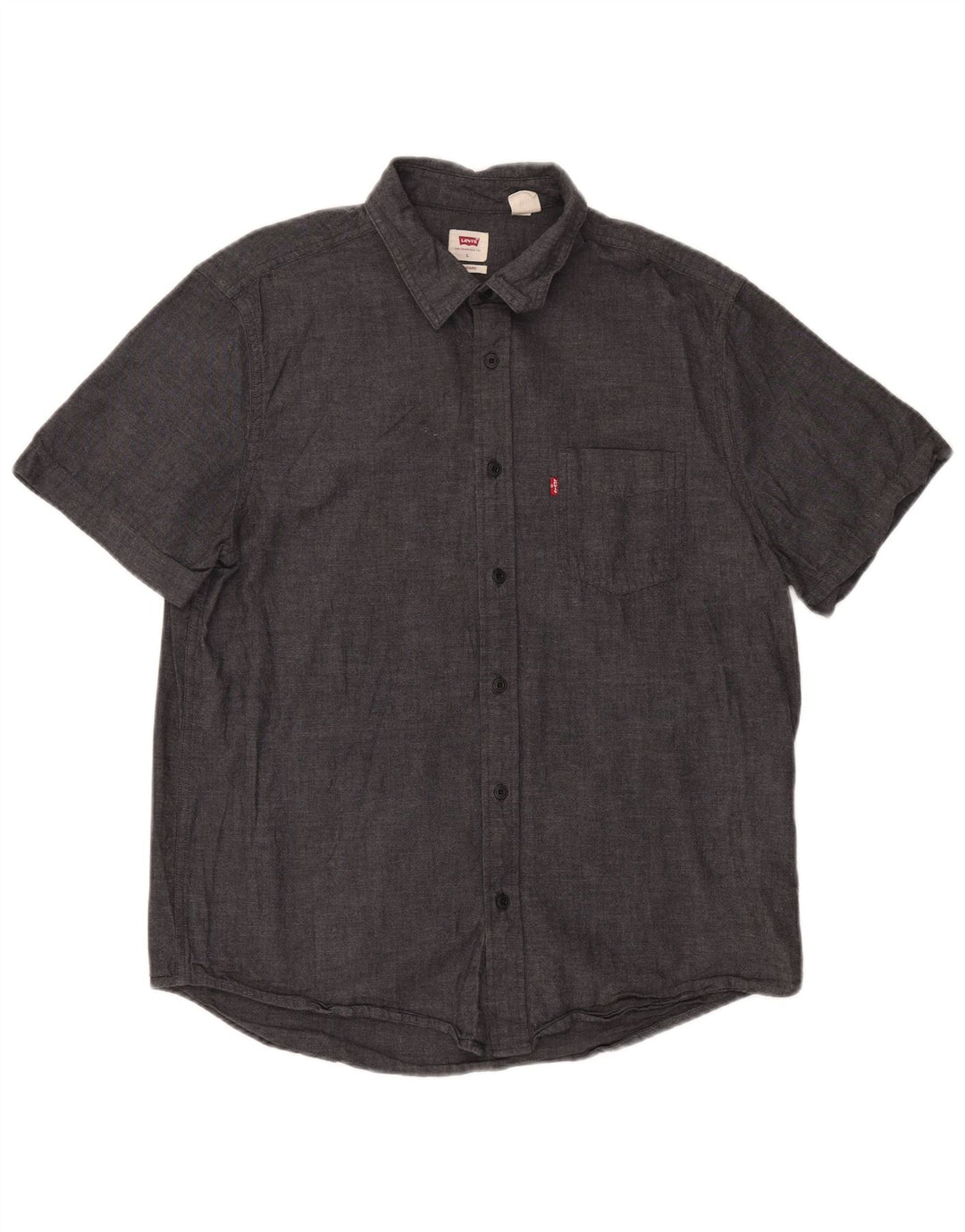 LEVI'S Camicia da uomo a maniche corte vestibilità standard grande in cotone grigio