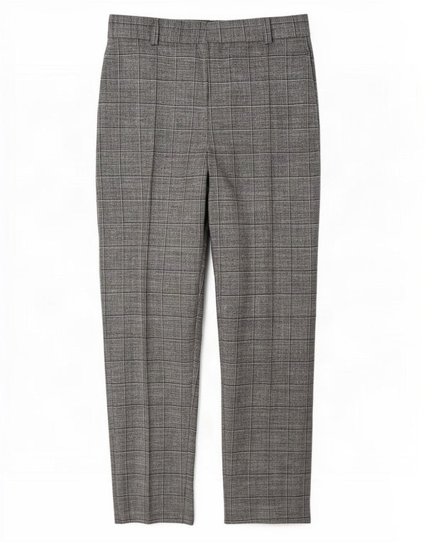 Pantaloni da abito da donna Marks & Spencer UK 14 Large W30 L30 a quadri grigi