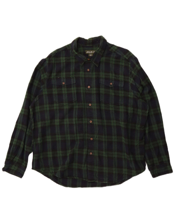Camicia in flanella da uomo Eddie Bauer 2XL cotone a quadri verde