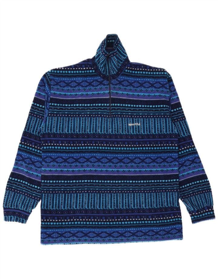 Sportful Maglione in pile da uomo con zip e collo IT 50 Poliestere geometrico blu medio