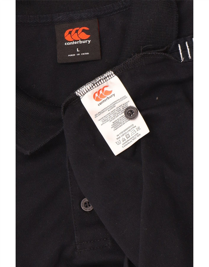 Polo da uomo Canterbury grande nera in poliestere