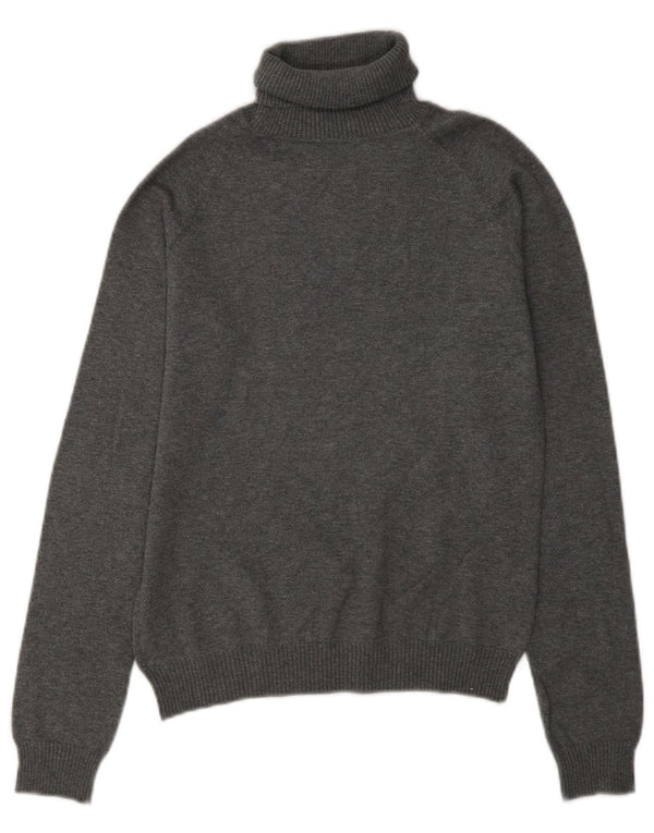 Maglione maglione a collo alto da donna Zara UK 14 Cotone grigio medio